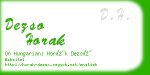 dezso horak business card